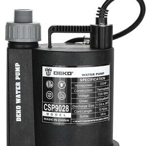 New DEKOPRO Submersible Water Pump One Third HP 2450GPH